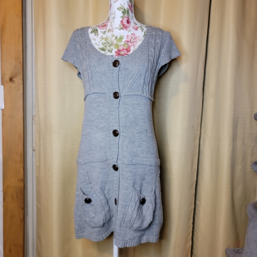 Doki Geki sweater dress, size Large, grey